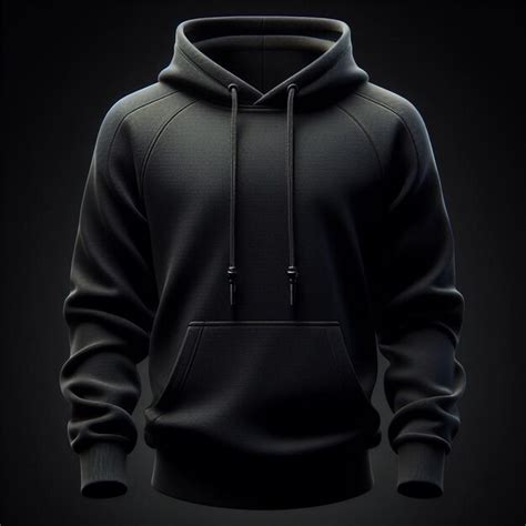 Premium Photo | Highly detailed and realistic black hoodie Black hoodie ...