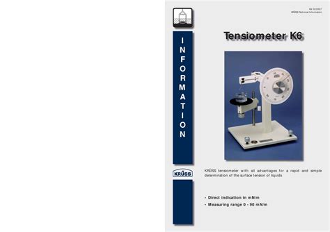 Tensiometer Reference Tensiom Et Er K K Kr Ss Technical