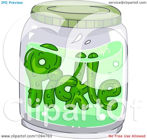 Clipart Pickle Floating In A Jar Royalty Free Vector Illustration By