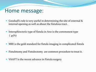 Anal fistula AND Anal fissure | PPT