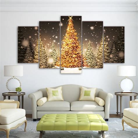 Wall Art Canvas Paintings Christmas Home Decor HD Prints 5 Pieces ...