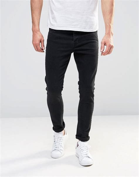 Lyst Asos Super Skinny Jeans In 125oz True Black In Black For Men