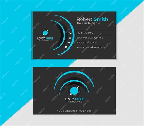 Premium Vector | Black business card template design