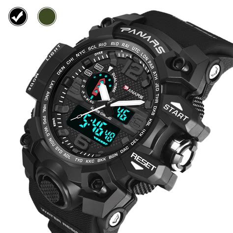 Mens Military Watch Mens Casual Digital Sports Watch Dual Display