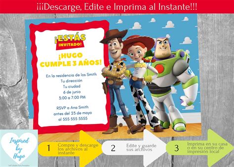 Invitación Toy Story Fiesta Cumpleaños Invitación Toy Story Etsy