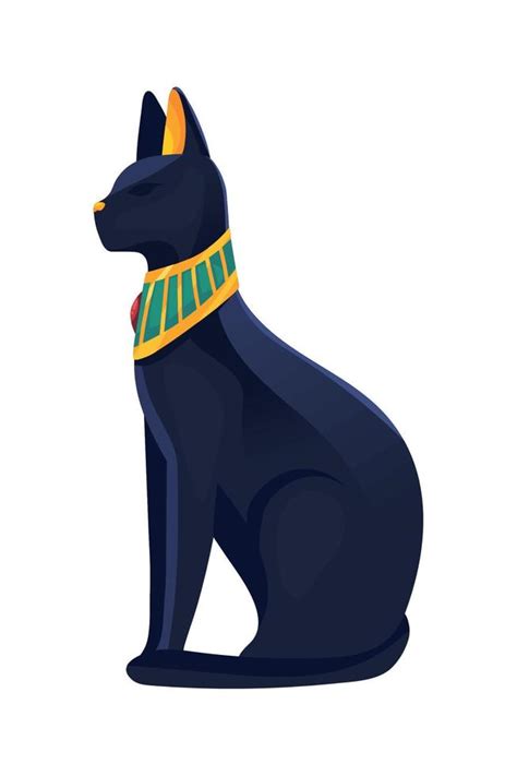 egyptian black cat statue 10818020 Vector Art at Vecteezy