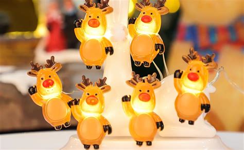 Amazon Silverstro 10Ft 30LEDs Reindeer String Lights USB Battery