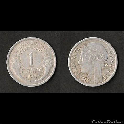 1 Franc Morlon Alu 1941 Légère Moedas Mundo Etat Français