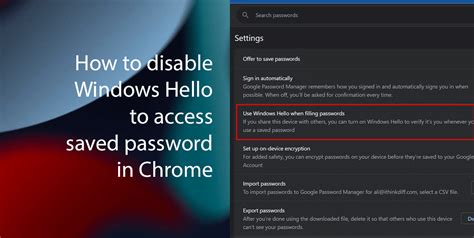 How To Disable Windows Hello To Access Saved Passwords In Chrome