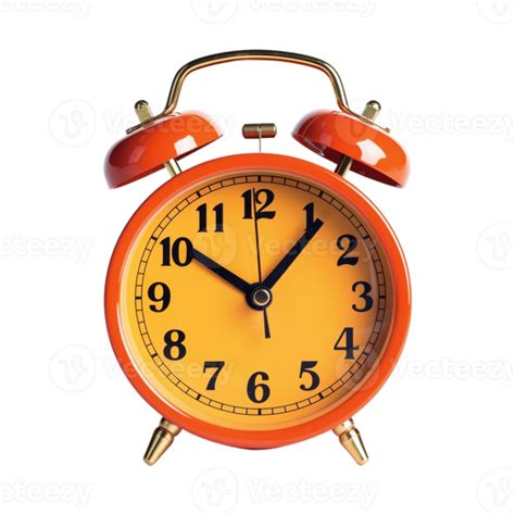 Orange Alarm Clock On A Transparent Background Ai Generated Png