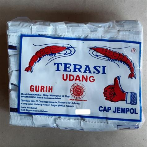 Jual Terasi Udang Cap Jempol 500 Gram 1 Pak Isi 50 Bungkus Khas Cirebon