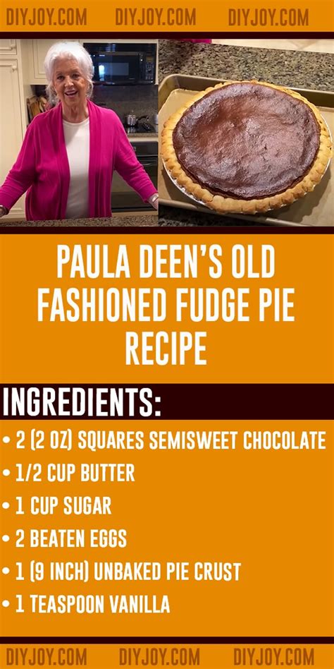 Paula Deen's Old Fashioned Fudge Pie Recipe