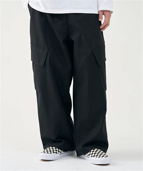 MUSINSA ARRAYED Oblique Oversized Cargo Banding Chino Pants BLACK