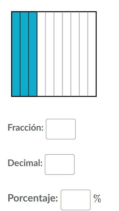 Fracción Decimal Porcentaje Brainly lat