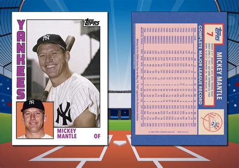 Topps Style Mickey Mantle Custom Baseball Card Etsy