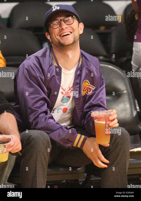 Celebrities watch the LA Lakers playoff game at the Staples Center ...