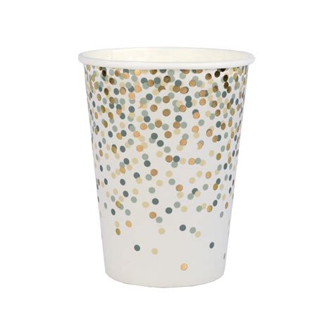 Gobelets Paillettes lot de 10 Sauge et doré Le Géant de la Fête