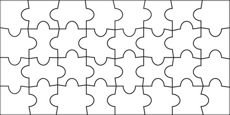 Piece Jigsaw Puzzle Template X Piece Vector Art At Vecteezy