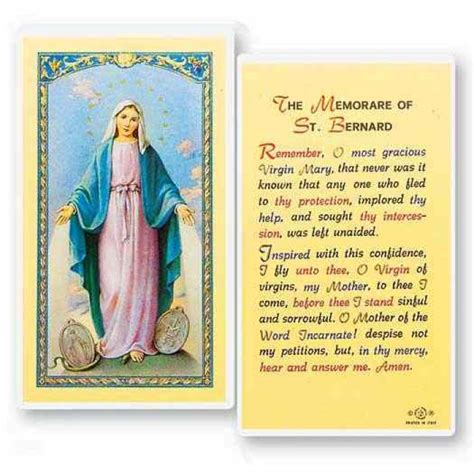 Bulk Prayer Cards 25pk Our Lady Of Grace Memorare Saint