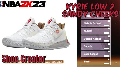 How To MAKE Kyrie Low 2 Sandy Cheeks In NBA 2k23 Shoe Creator YouTube