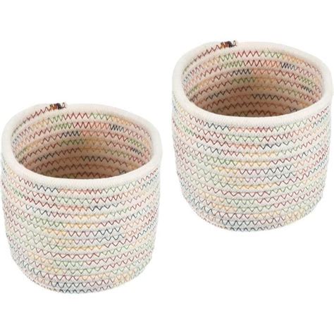 Lot De 2 Paniers De Fleurs Cylindriques Décoratifs En Coton Pour