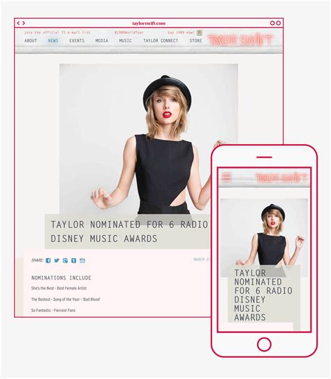 Taylor Swift 1989 Website St8mnt Brand Agency