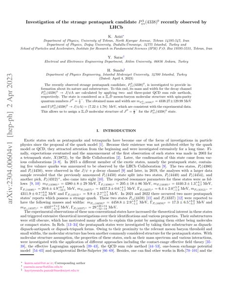 Pdf Investigation Of The Strange Pentaquark Candidate P Psi S