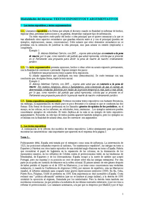 Textos Expositivos Y Argumentativos Modalidades Del Discurso Textos