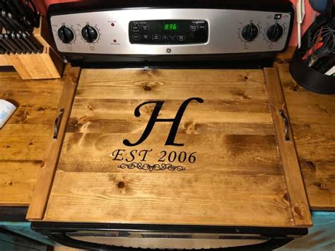 Hand Crafted Wooden Stove Top Covers Personalized And Customized To Fit You And Your Kitchen By