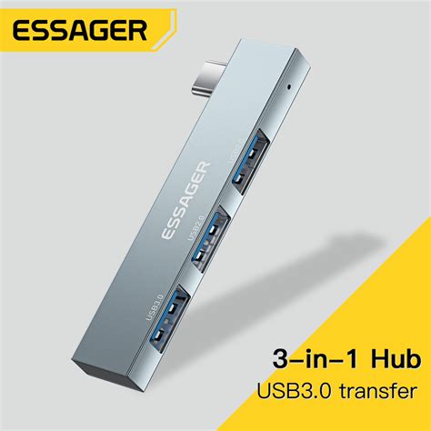 Essager 3 In 1 อะแดปเตอร์ฮับ Usb สําหรับ Mbk Usb Type C Hub 5gbps