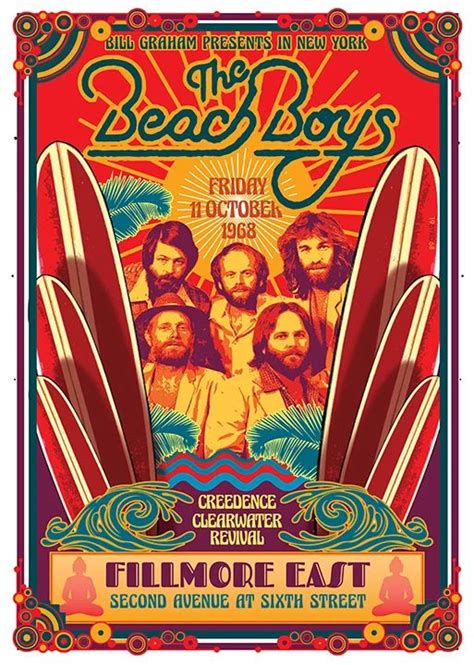 The Beach Boys At The Fillmore East 1968 Fillmore East Vintage Concert Posters Vintage Posters