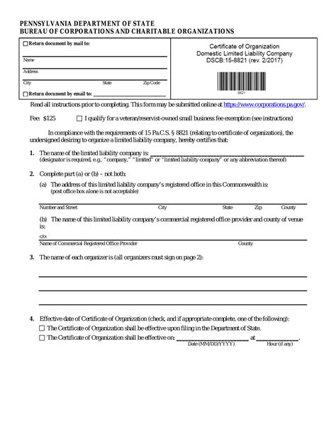 Free How to Form an LLC in Pennsylvania (7 steps) - PDF – eForms