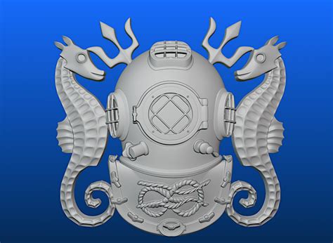 3d Stl Model Us Navy Master Diver Logo For Cnc Routers And 3d Etsy