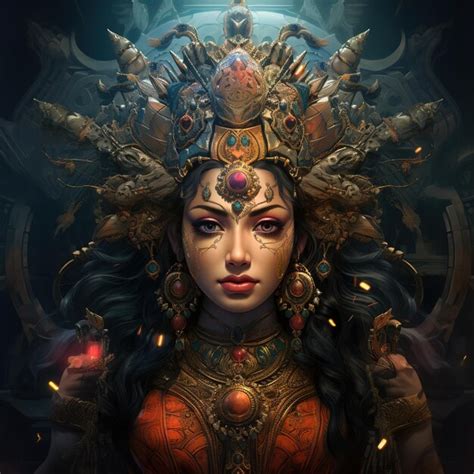 Premium AI Image Illustration Of Goddess Durga For Happy Durga Puja