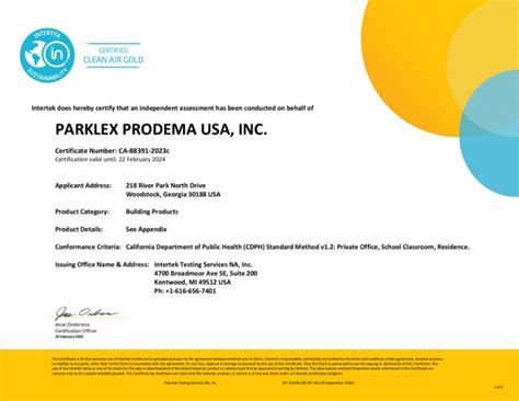 Clean Air Gold Certificate Naturclad B Parklex Prodema Nbs Source