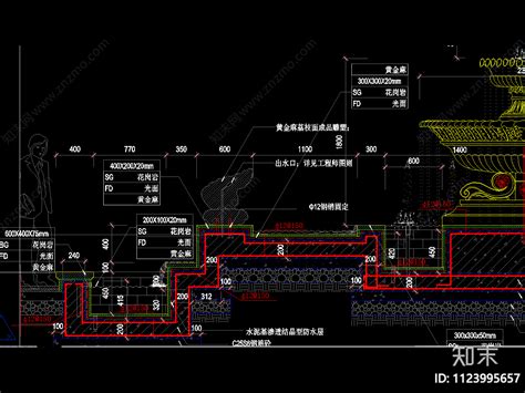 欧式古典双层花钵水景雕塑吐水施工图下载【id1123995657】知末案例馆