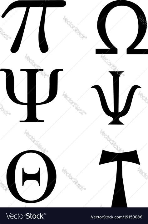 Greek signs and symbols - tattoo Royalty Free Vector Image