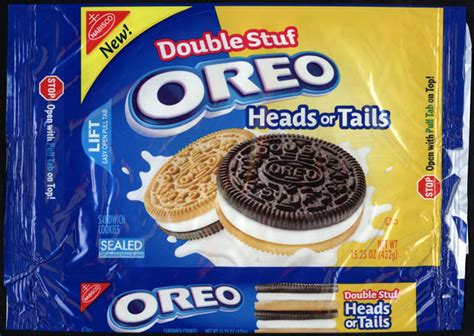 Ccnabisco Oreo Double Stuf Heads Or Tails New Cookie Package