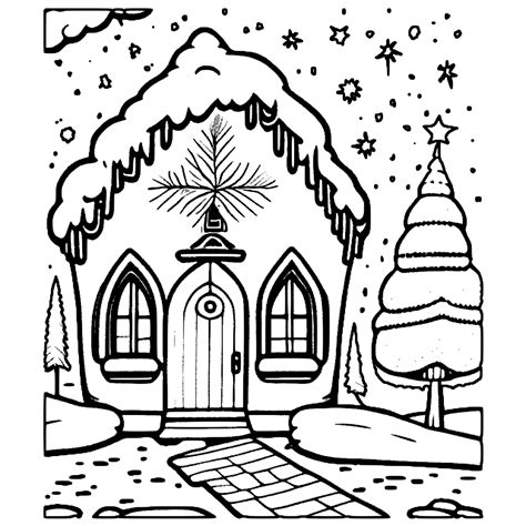 Christmas Scenes Coloring Page · Creative Fabrica