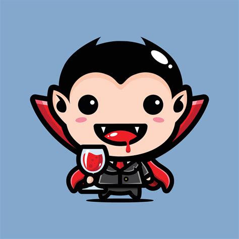 cute dracula is enjoying fresh blood 29376087 Vector Art at Vecteezy