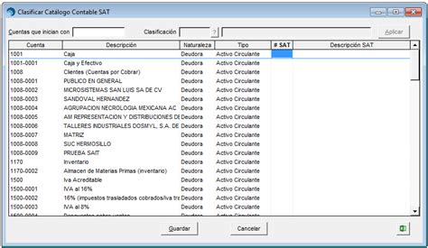 Asignar Código Agrupador SAT a Cuentas Contables Sait Ayuda