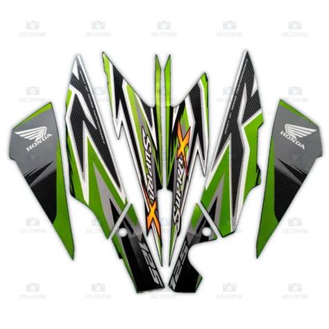 STIKER STRIPING LIS BODY MOTOR HONDA SUPRA X 125 2012 STD HIJAU STANDAR