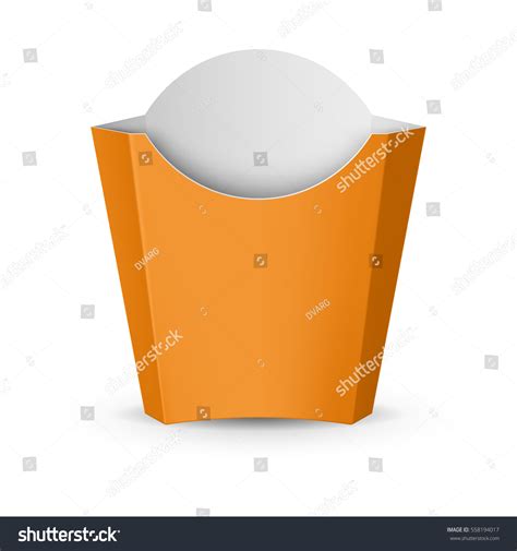 Empty Yellow Packaging French Fries Fast Stock Vector Royalty Free