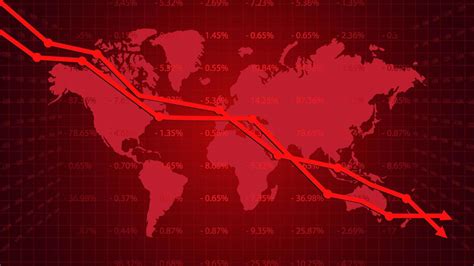 Global Recession Background Illustration Of Economic Recession With Red Arrow Symbol Falling