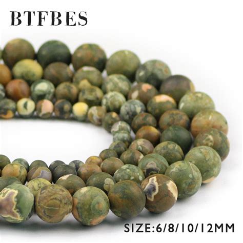 Btfbes Cuentas De Mineral De Piedra De Mar Natural Mate Cuentas