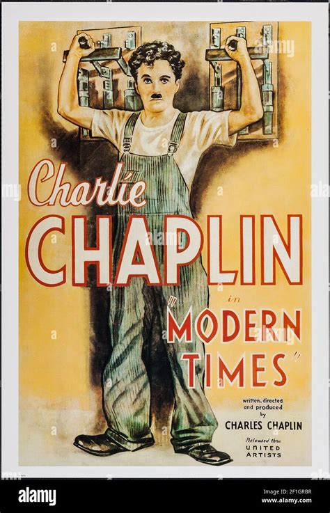 Movie Poster Modern Times A 1936 American Silent Comedy Film Written