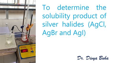 Determination Of The Solubility Product Of Silver Halides AgCl AgBr