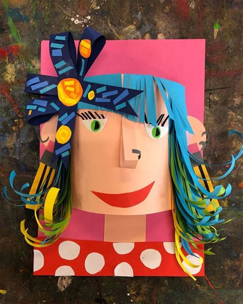 Paper Self Portraits Collage Art Projects Art Activities Elementary