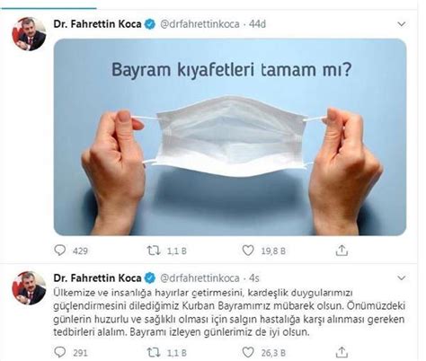 Bakan Koca Dan Maskeli Bayram Mesaj Sondakika Haberler