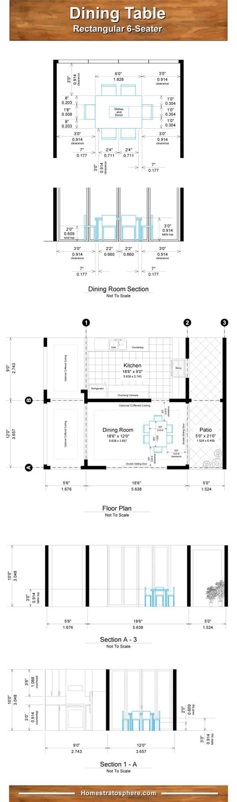 Proper Dining Room Table Dimensions for 4, 6, 8, 10 and 12 People (Charts)